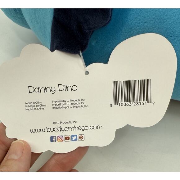 Pillow Pets Buddy On The Go Danny Dino Wearable Plush Blue New - Picture 4 of 10